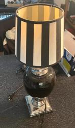 Tafellamp zwart zilver met kap 60watt, Huis en Inrichting, Lampen | Tafellampen, Ophalen of Verzenden, Gebruikt, Glas, Minder dan 50 cm