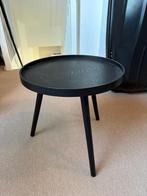 Zwarte ronde bijzettafel met houtnerf merk Woood, Huis en Inrichting, Tafels | Bijzettafels, Ophalen, Minder dan 45 cm, Minder dan 55 cm