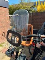 BOBIKE ONE MINI fietsstoeltje + windscherm CHOCOLATE BROWN, Voetsteuntjes, Bobike voorzitje, Ophalen of Verzenden, Zo goed als nieuw