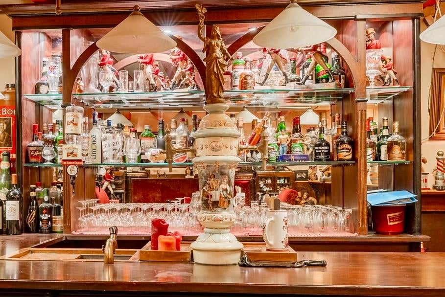 Antieke vintage biertap van porselein inclusief aansluiting, Ophalen of Verzenden, Gebruikt