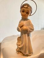 Charmant Christuskind/engel beeldje met konijn, 19cm, Ophalen of Verzenden, Gebruikt, Religie