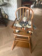 Vintage houten poppen kinderstoel met poppen, Ophalen of Verzenden