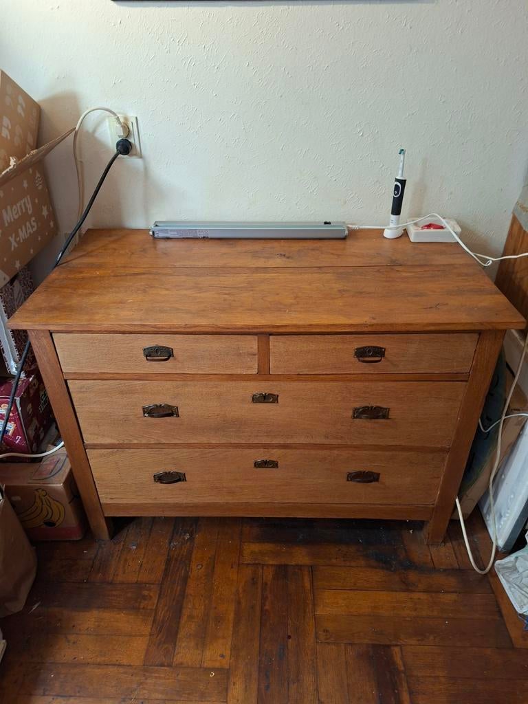 Houten ladekast met vier laden, Huis en Inrichting, Kasten | Ladekasten, Ophalen