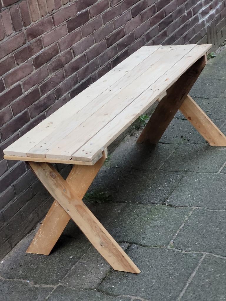 Zelfgemaakte palletbankjes (2 stuks), Tuin en Terras, Tuinbanken, Ophalen, Nieuw, Hout