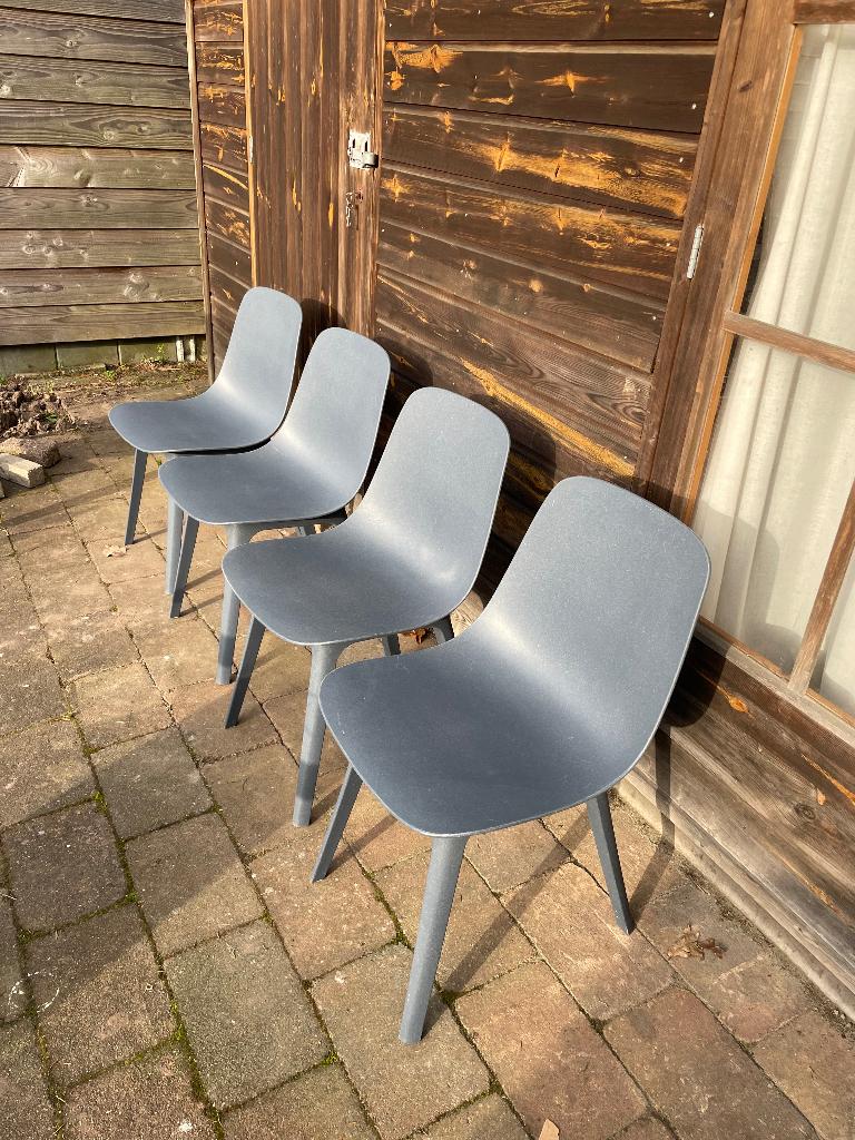 4x Eetkamerstoel ODGER, Huis en Inrichting, Stoelen, Ophalen, Overige materialen, Gebruikt, Blauw