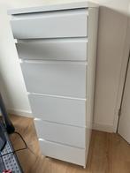 Witte IKEA Malm ladekast met 6 lades en spiegel, Ophalen, Minder dan 50 cm, Gebruikt, 5 laden of meer