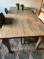 Eettafel met 4 stoelen, Ophalen, Gebruikt, 100 tot 150 cm, Eikenhout