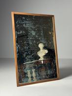 Franse spiegel eiken 19e eeuw, Ophalen of Verzenden, Rechthoekig, Minder dan 50 cm