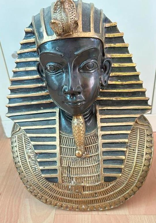 Bronze Egyptische Farao Toetanchamon Buste Decoratie, Verzamelen, Ophalen of Verzenden, Gebruikt, Overige typen