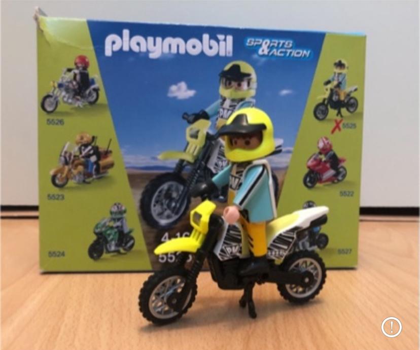 PLAYMOBIL 5525 MOTORFIETS SPORT MOTOCROSS, Ophalen of Verzenden, Zo goed als nieuw