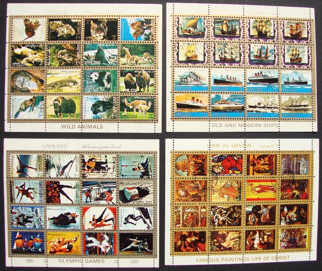 - 809 - 4 Blokjes met 64 zegeltjes., Verzenden, Gestempeld, Overige thema's