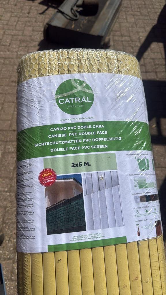 Nieuwe Catral Garden PVC dubbelzijdige schutting 2x5m, Ophalen, Kunststof, 1 tot 2 meter, Nieuw