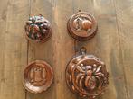 Set van 4 vintage koperen bakvormen / wanddecoratie, Ophalen of Verzenden, Koper