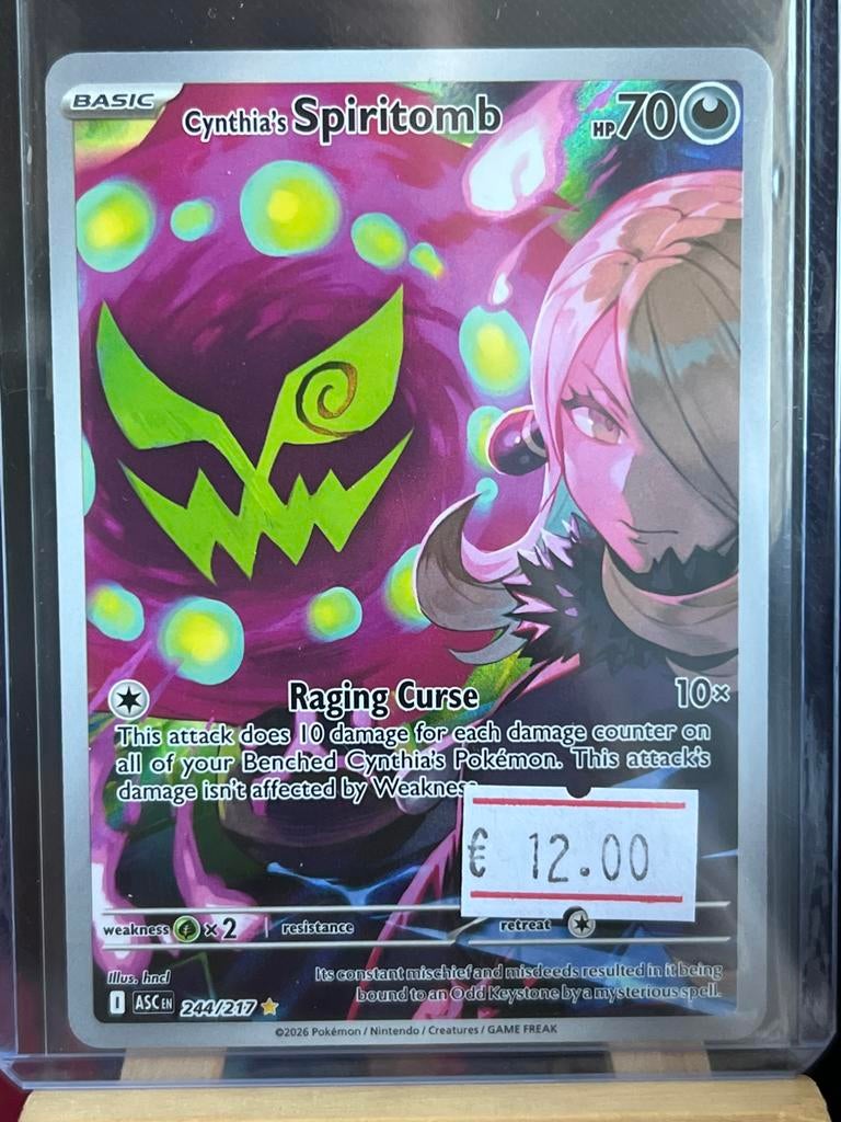 Cynthia's Spiritomb Pokémon Kaart ASCEN 244/217, Ophalen of Verzenden, Zo goed als nieuw, Losse kaart