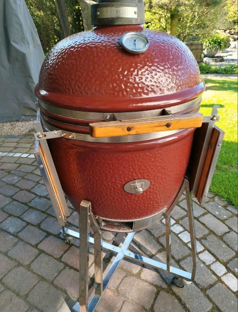 Monolith bbq EGG ( Green EGG Kamado ), Tuin en Terras, Houtskoolbarbecues, Gebruikt, Met accessoires, Ophalen