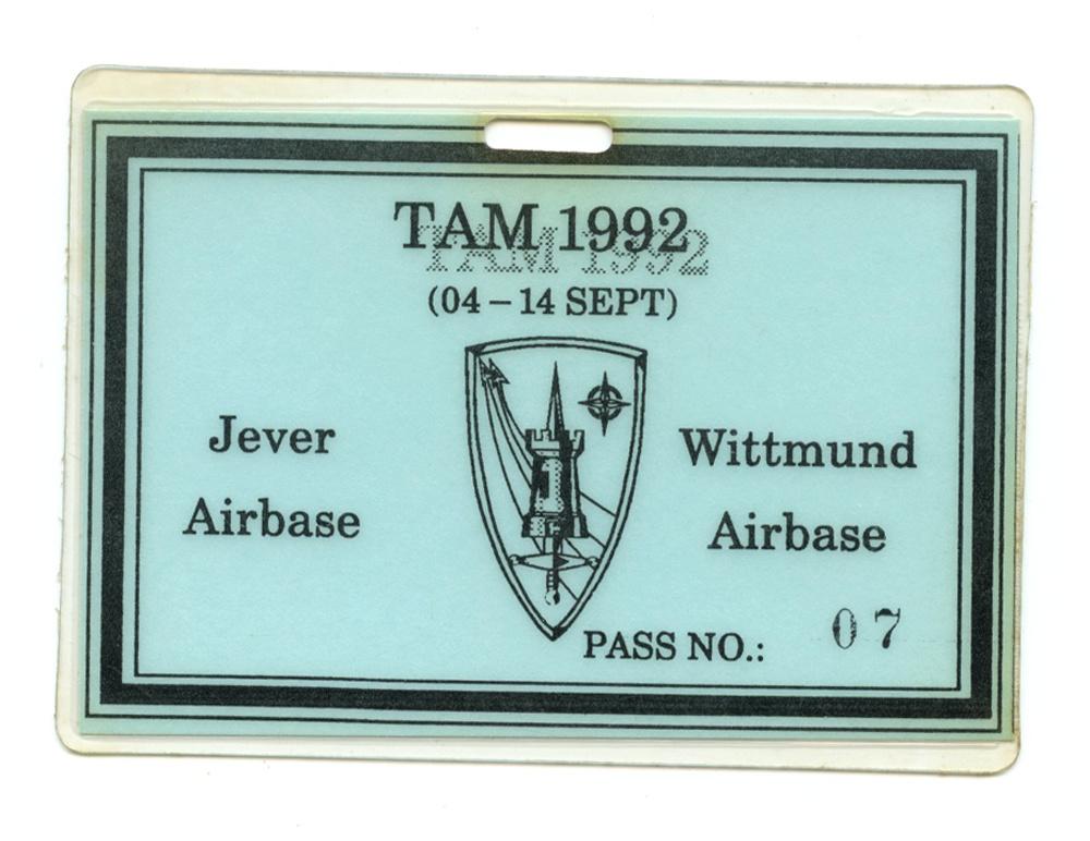 KLU NATO badge TAM1992 Jever Wittmund 306/322/323sqn, Ophalen of Verzenden, Luchtmacht, Nederland, Embleem of Badge
