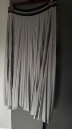 Grijze plooirok naar m, Ophalen of Verzenden, Gedragen, Grijs, Onder de knie
