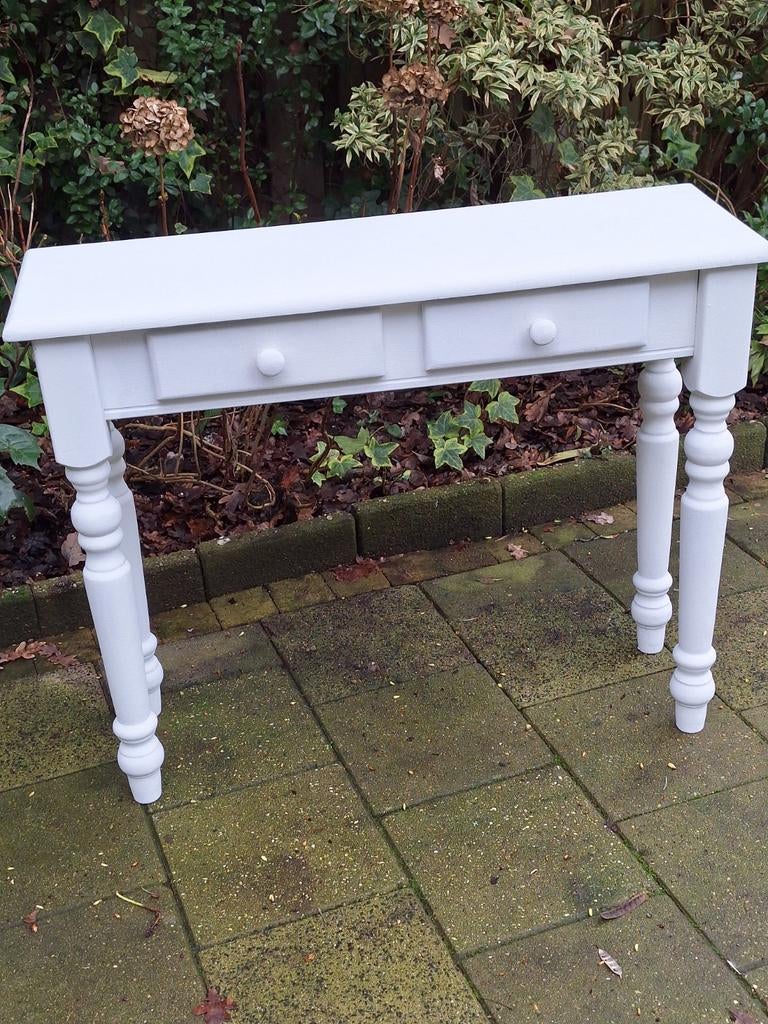 Brocante sidetable met twee lades, Huis en Inrichting, Ophalen