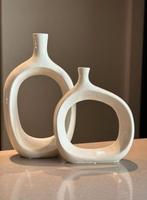 Lifestyle Home Set vazen Marly Créme  27x8x32 / 24x9x41 cm, Overige kleuren, Aardewerk of Porselein, Nieuw, Ophalen of Verzenden