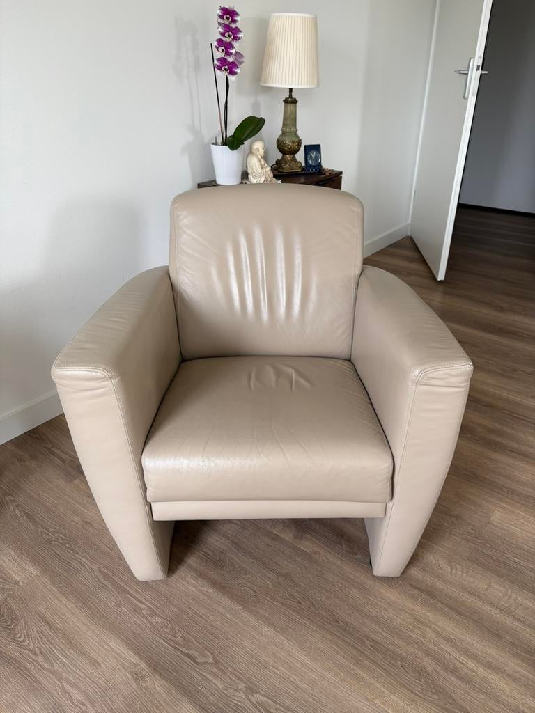 Leren fauteuil ( in goede staat ) MONTEL, Huis en Inrichting, Fauteuils, Ophalen, Zo goed als nieuw, 50 tot 75 cm, Leer