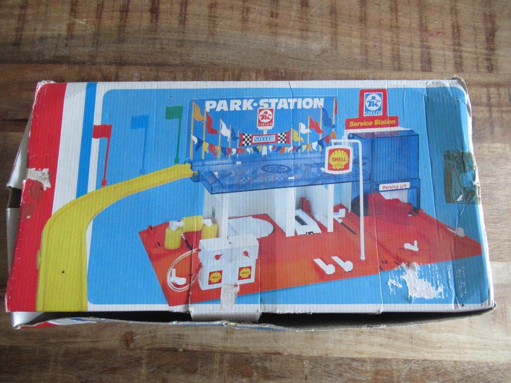 Ancien Garage Shell Stelco – Jouet Vintage Pour Collection