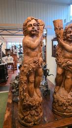 Grote Antieke Houten Cupido's - Handgesneden (120 cm), Ophalen of Verzenden