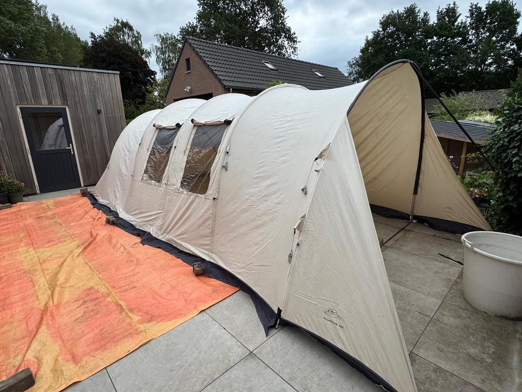 Mooie, katoenen tunneltent, 4 pers. BARDANI VILLANOVA 320, Caravans en Kamperen, Tenten, Ophalen, Gebruikt, Tot en met 4