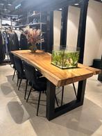 Grote boomstam tafel, Huis en Inrichting, Tafels | Eettafels, Ophalen, 200 cm of meer, 50 tot 100 cm, Metaal