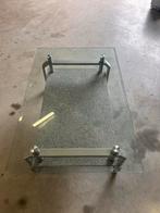 Glazen salontafel met granieten onderblad, Huis en Inrichting, Tafels | Salontafels, Ophalen, Gebruikt, 50 tot 100 cm, Glas