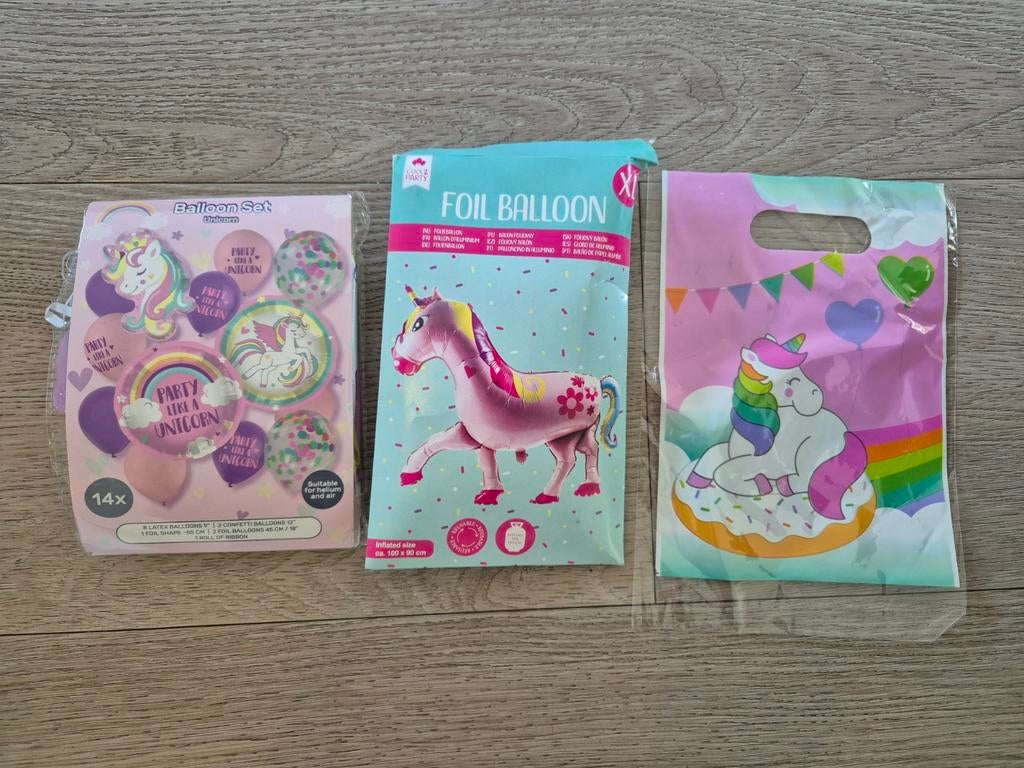 Unicorn folie ballon folieballonnen feestje slinger, Ophalen of Verzenden, Versiering, Verjaardag
