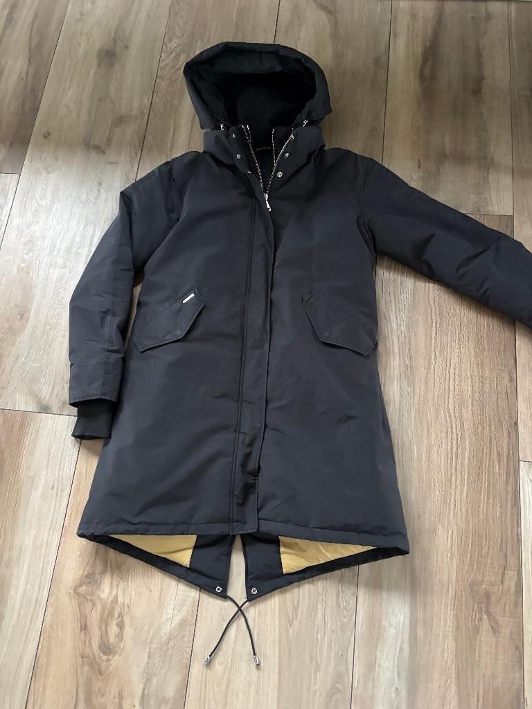 Airforce Parka Fishtail  Zwart  Mt: L  Nieuwstaat, Kleding | Dames, Jassen | Winter, Ophalen of Verzenden, Zo goed als nieuw, Zwart