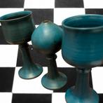 Studio Art Pottery Set Petrolgroen – 17 cm en 16 cm hoog, Ophalen of Verzenden