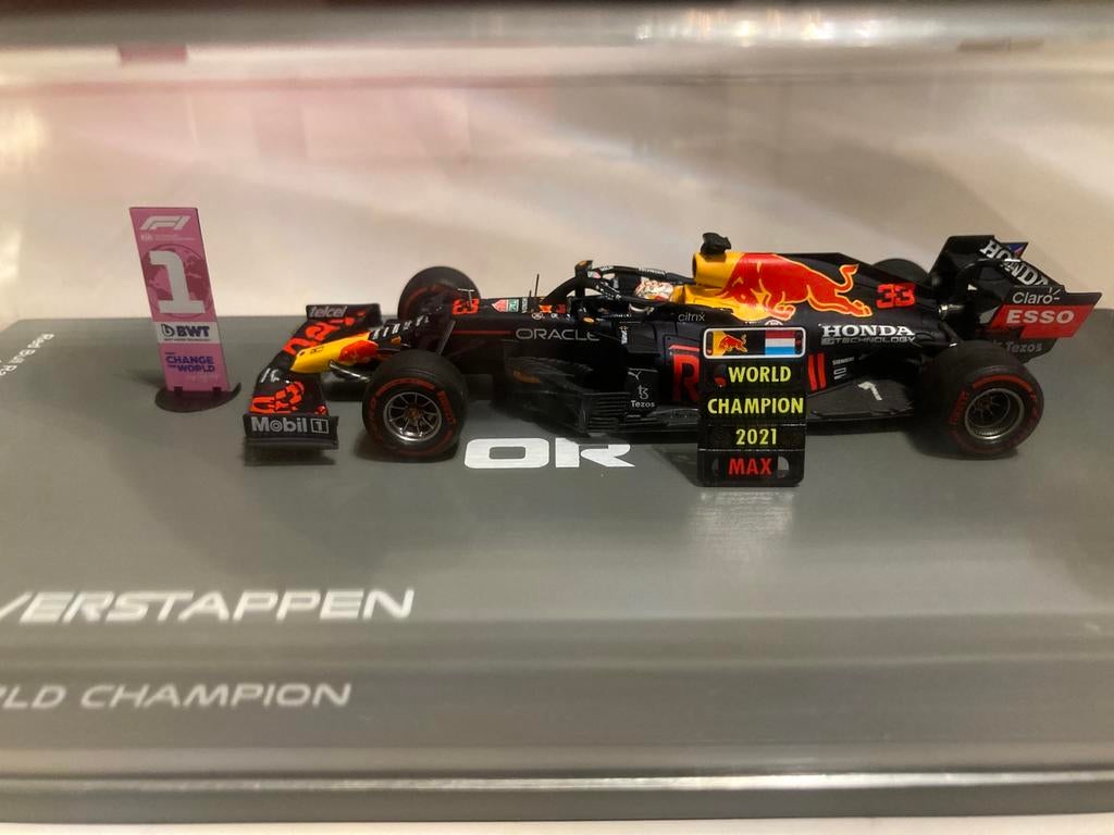 Max Verstappen rb16b world champion 2021 spark 1/43, Ophalen of Verzenden, Nieuw, Formule 1