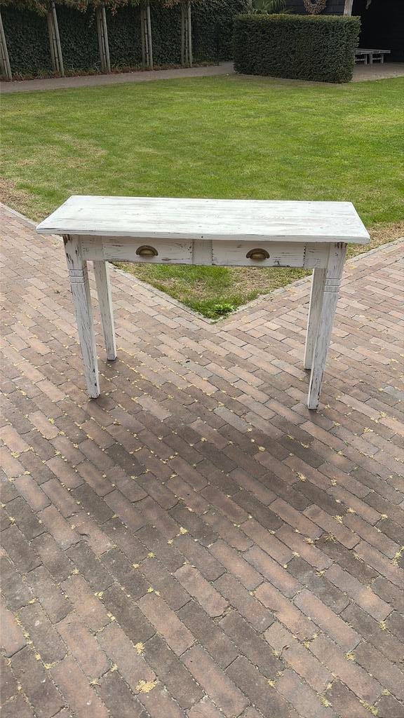 Side table brocante, Huis en Inrichting, 100 tot 150 cm, Teakhout, Ophalen of Verzenden, Zo goed als nieuw