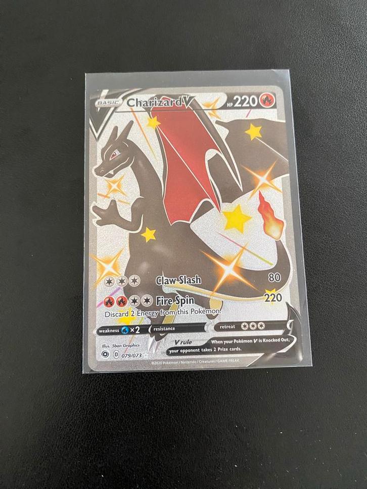 Charizard V Shiny - Pokémon Kaart (079/073), Hobby en Vrije tijd, Verzamelkaartspellen | Pokémon, Zo goed als nieuw, Losse kaart