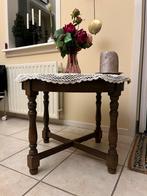 Vintage ronde eiken houten tafel ~ koffietafel ~ salontafel, Huis en Inrichting, Tafels | Sidetables, Ophalen, Gebruikt, 50 tot 100 cm