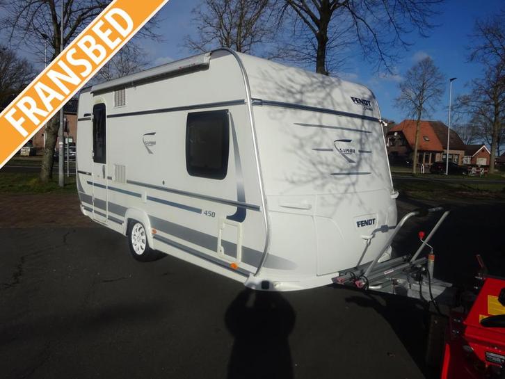 Fendt Saphir 450 Frans Bed + Gratis Mover, Caravans en Kamperen, Caravans, Bedrijf, tot en met 4, 1000 - 1250 kg, Treinzit, Fendt