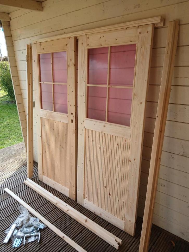 Tuinhuis kozijn en dubbele deuren NIEUW, ongebruikt, Tuin en Terras, Tuinhuizen, Nieuw, Minder dan 250 cm, Minder dan 200 cm, Zonder ramen