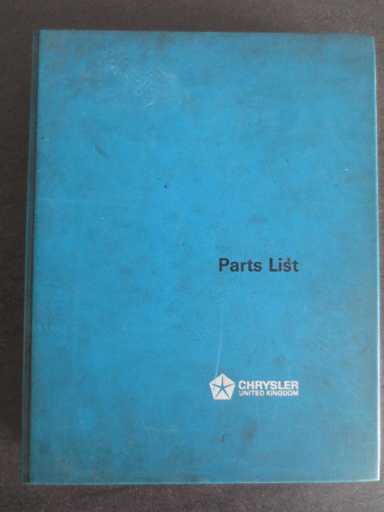 Instructieboek/Handleidingen Chrysler Parts United Kingdom., Ophalen of Verzenden
