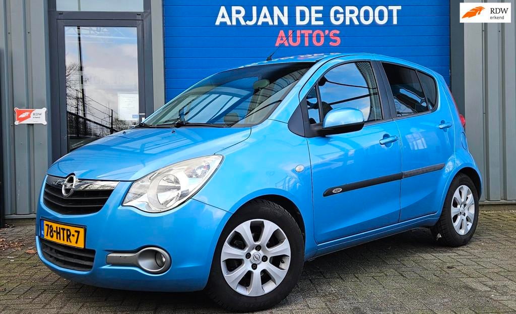 Opel Agila 1.2 Enjoy AUTOMAAT Hoge zit Airco Elec pakket APK, 4 cilinders, Blauw, Origineel Nederlands, Bedrijf