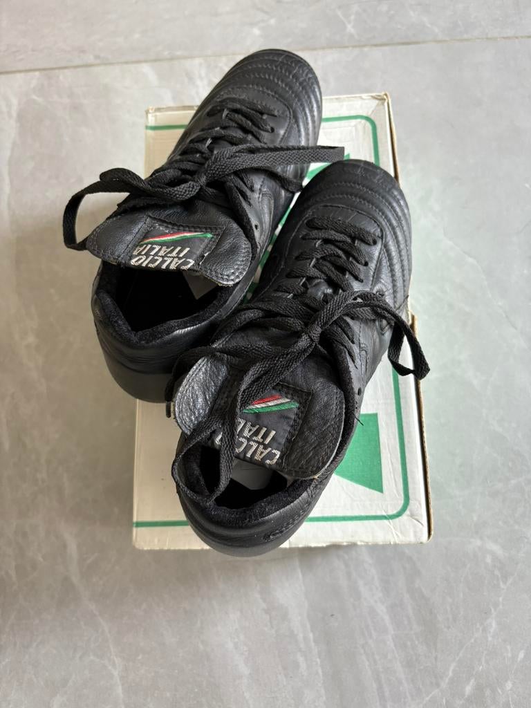 Vintage Italia leren voetbalschoenen Calcio Italia jaren 80, Maat XS of kleiner, Schoenen, Ophalen of Verzenden, Zo goed als nieuw