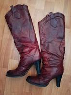 Mooie hoge rood/ bruin leren laarzen!, Hoge laarzen, Overige kleuren, Ophalen of Verzenden, Gedragen