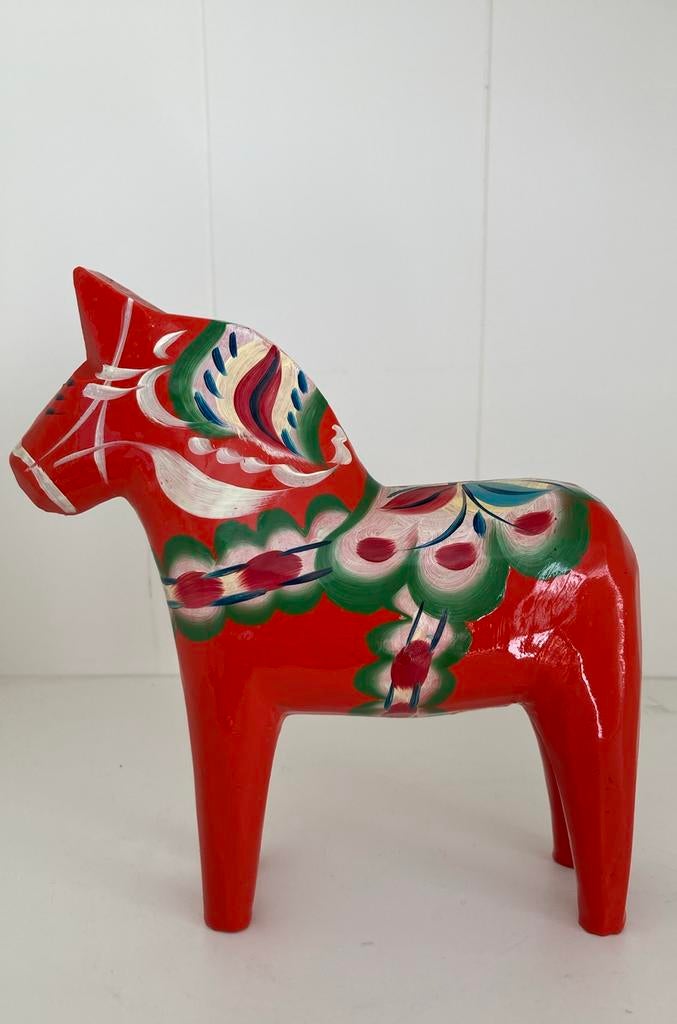 Vintage - houten rood Dalapaard - Red Dala Horse - Zweden, Ophalen of Verzenden