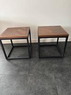 Set 2 bijzettafeltjes nieuwstaat 40x40x40, Ophalen, Minder dan 45 cm, Minder dan 55 cm, Vierkant