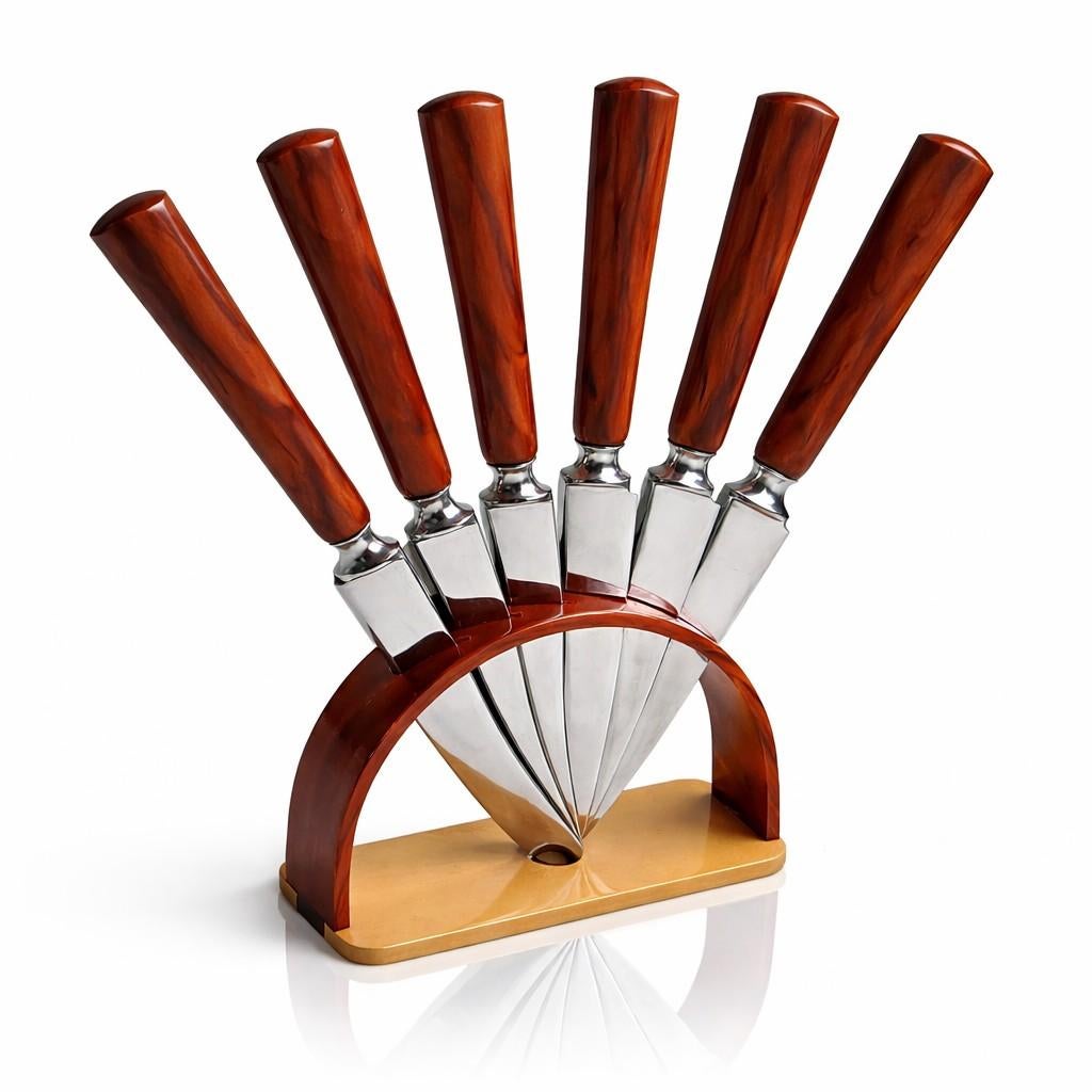 Art Deco Bauhaus Fruitmessen Bakeliet, Jaren '30, Antiek en Kunst, Antiek | Bestek, Ophalen of Verzenden