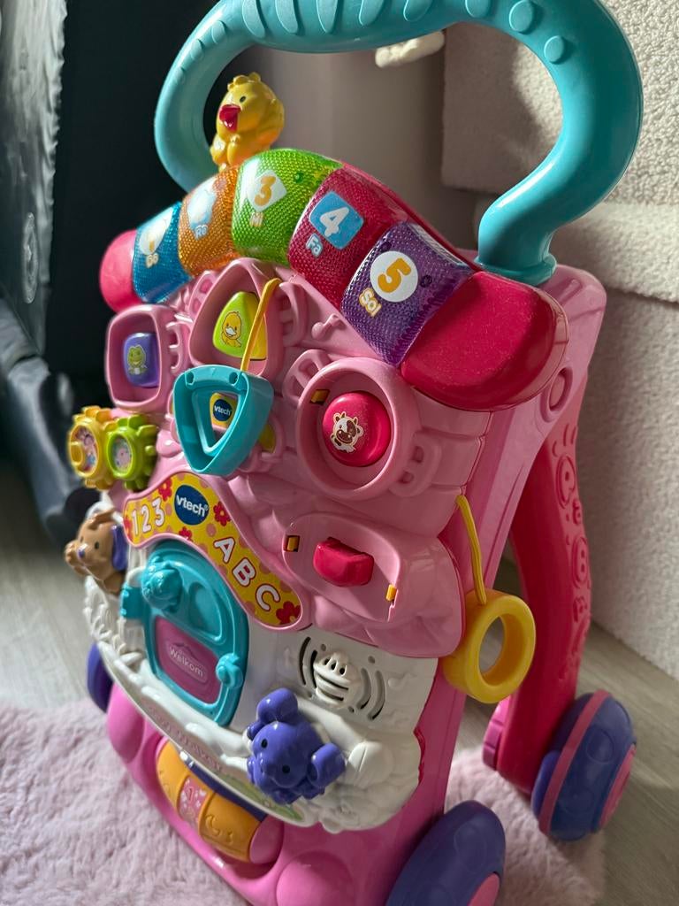 Vtech loopwagen roze, Ophalen, Zo goed als nieuw, Overige typen, Met geluid