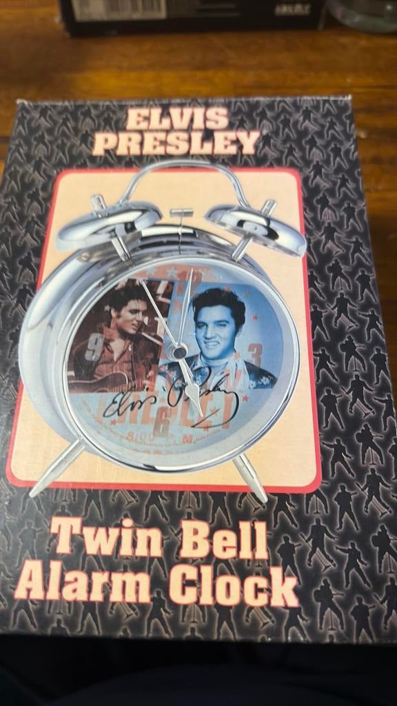 Elvis Presley twin bell alarm clock ongebruikt USA, Ducoso, Ophalen of Verzenden, Zo goed als nieuw, Ducoso