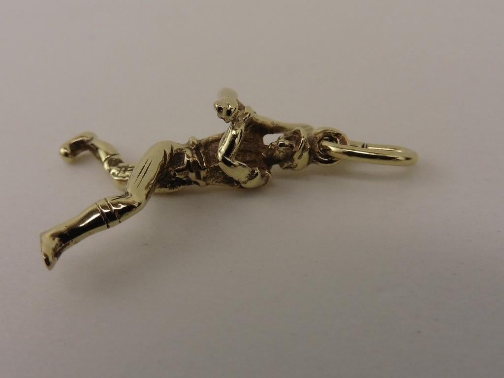 Gouden hanger honkbal                                   G105, Gebruikt, Overige voorstellingen, ., Ophalen of Verzenden