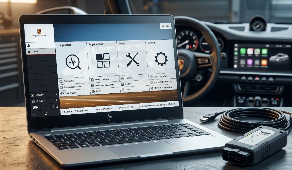 Porsche diagnose kabel met Piwis 3, Ophalen, Zo goed als nieuw