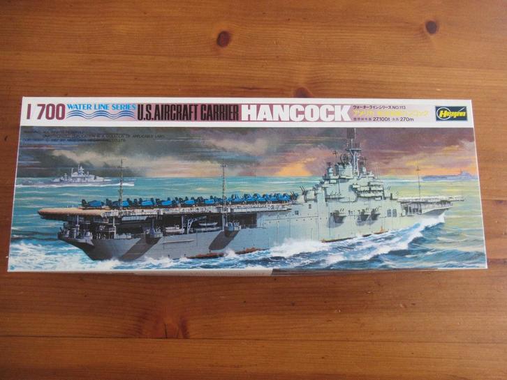 Aircraft Carrier Hancock (Hasegawa 1/700), Hobby en Vrije tijd, Modelbouw | Boten en Schepen, Zo goed als nieuw, 1:200 of kleiner